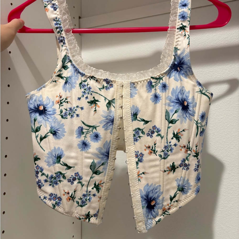 Altar'd State Blue Floral corset